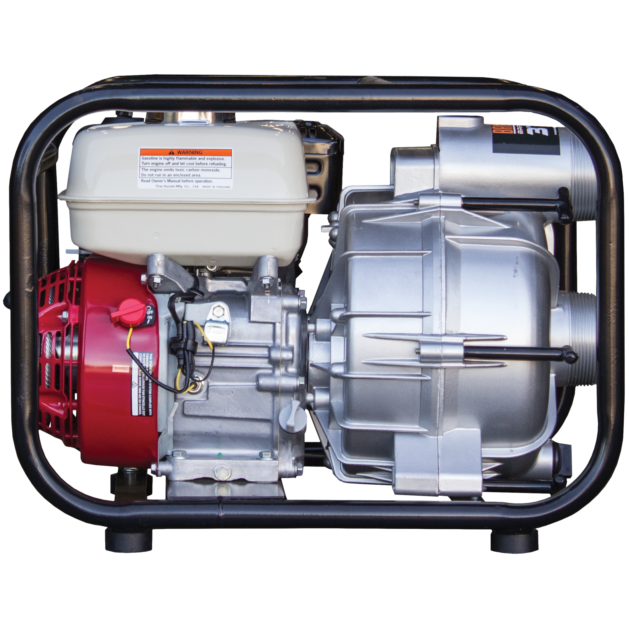 Brave, 3in. Trash Water Pump, Max. Flow 272 GPM, Engine Displacement 200 cc, Engine Brand Honda, Model# BRP200TP3